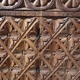 Carved floral pattern door