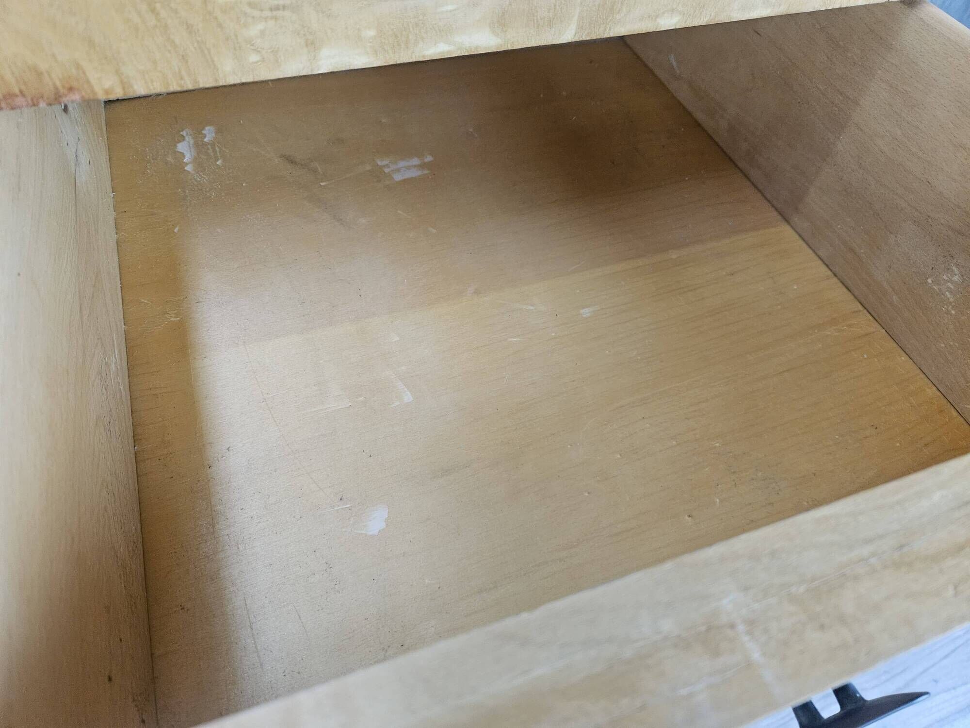 1950s maple chest of drawers with a marble top
