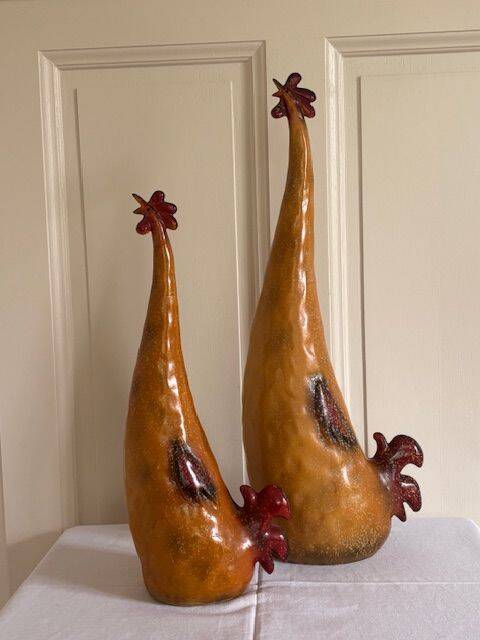 glazed plaster hen