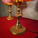 pair of brass lamps, bedside, bedroom, new lampshade 28x13, electrical working, superb