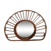 Miroir soleil en rotin 57x57 cm
