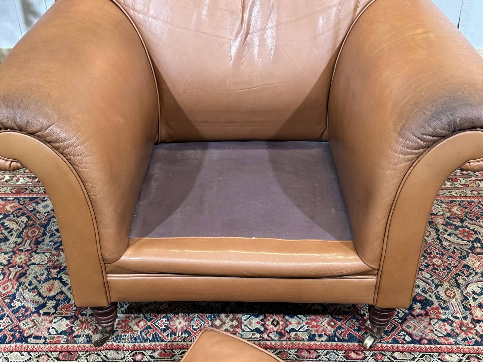 English club armchair in leather, modern production from the 1990s.