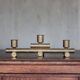 vintage candle holder, signed bronze candle holder, modernist, brutalist