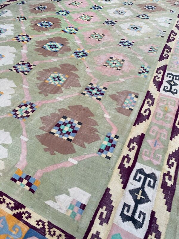 Large flat carpet Durhi India 317x482 cm