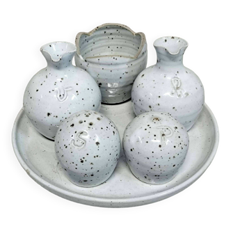 Speckled Stoneware Condiment Set