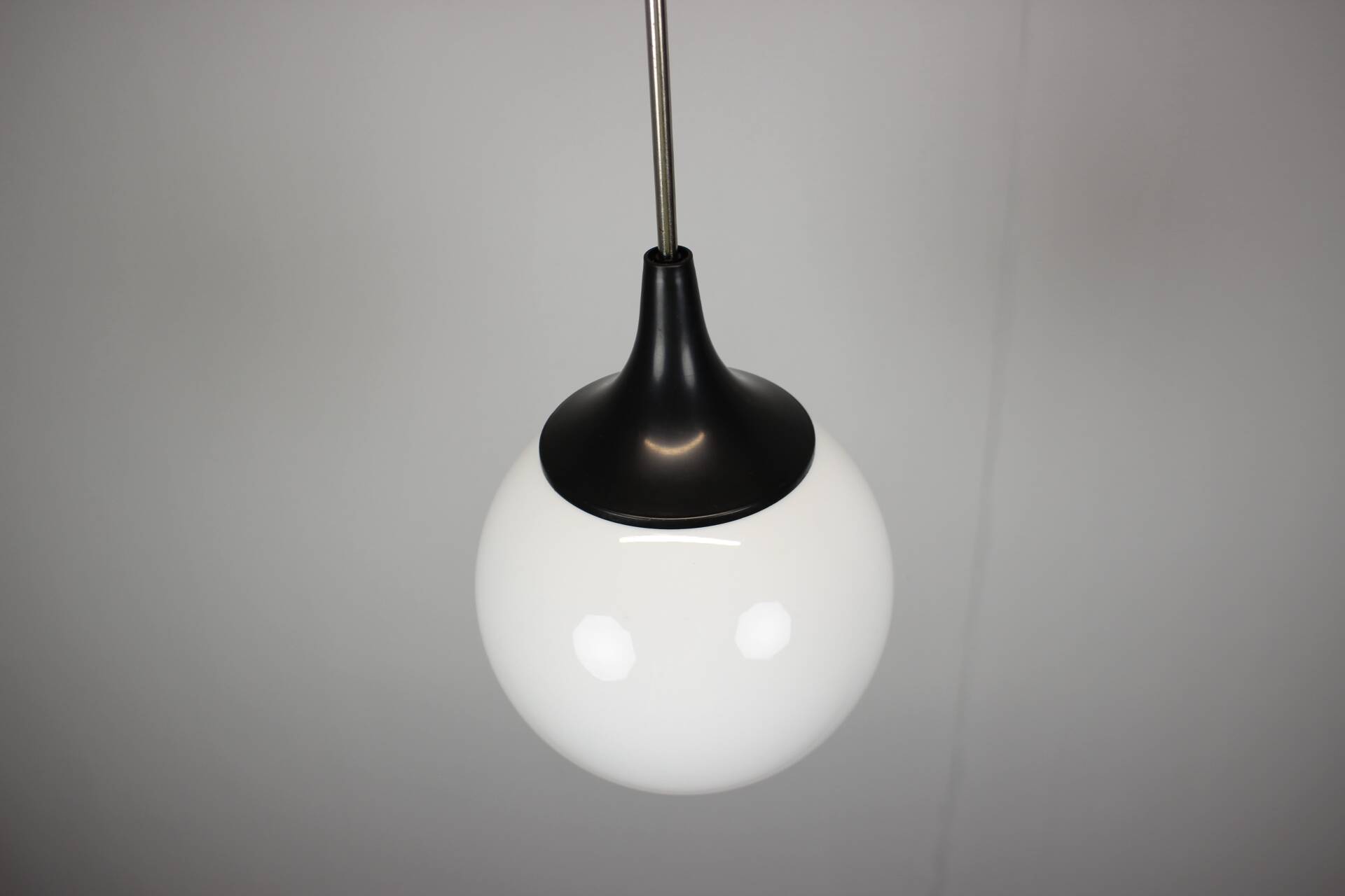 Czechoslovak opaline glass pendant globe, 1970s