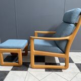 Johannes Andersen highback chair with hocker for Silkeborg Denmark