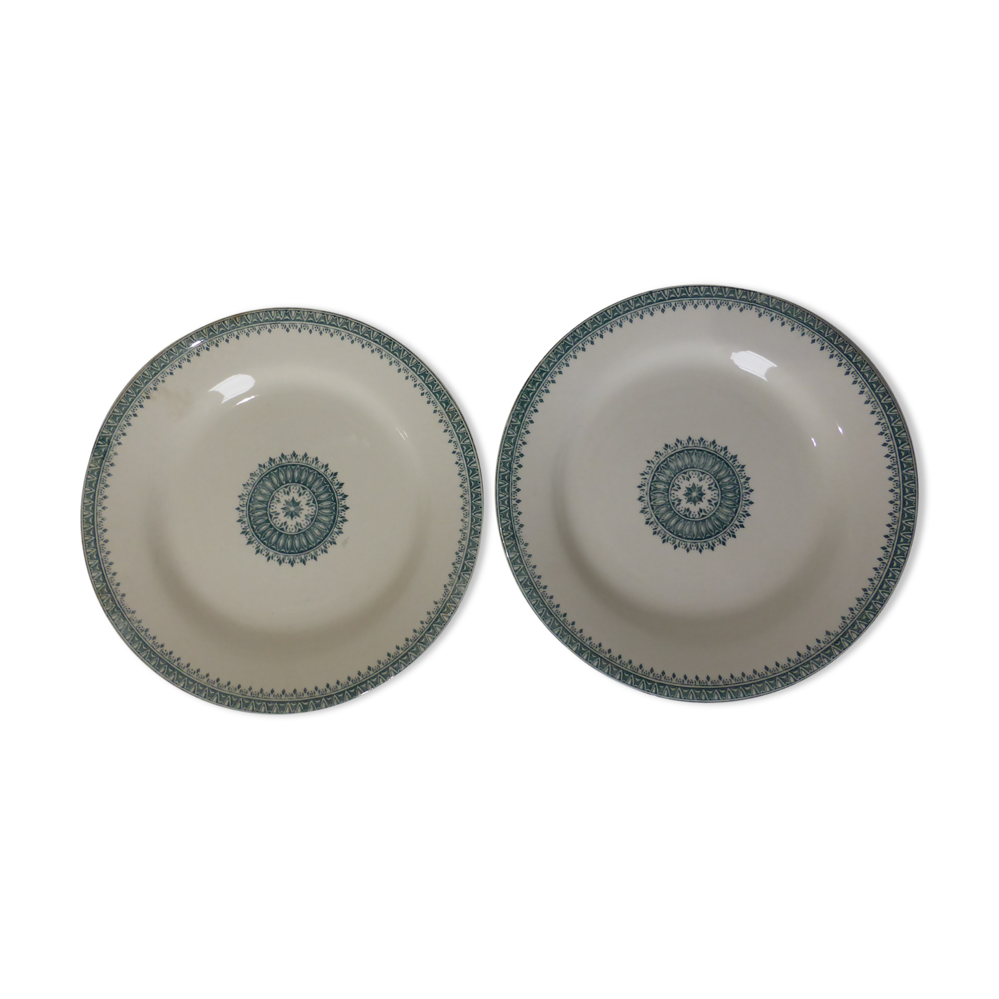 2 assiettes plates Creil Montereau modèle service anglais 211206
