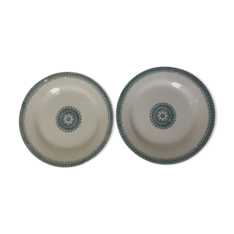 2 flat plates Creil Montereau English service model 211206