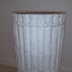 Vintage Italian white ceramic bamboo style umbrella stand