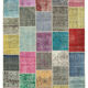 Hand-knotted oriental overdyed 205 cm x 300 cm multicolor patchwork carpet
