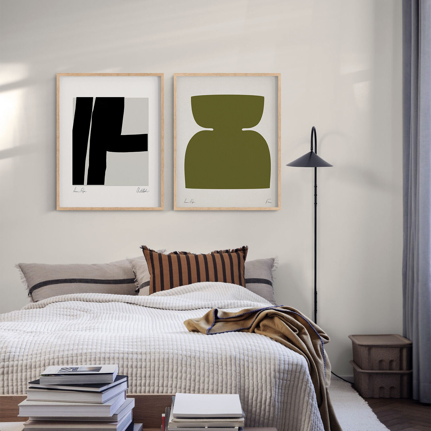 Pair of giclee prints, abstract wall art set of two