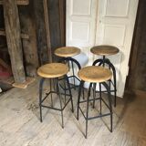 Lot of 4 industrial stools