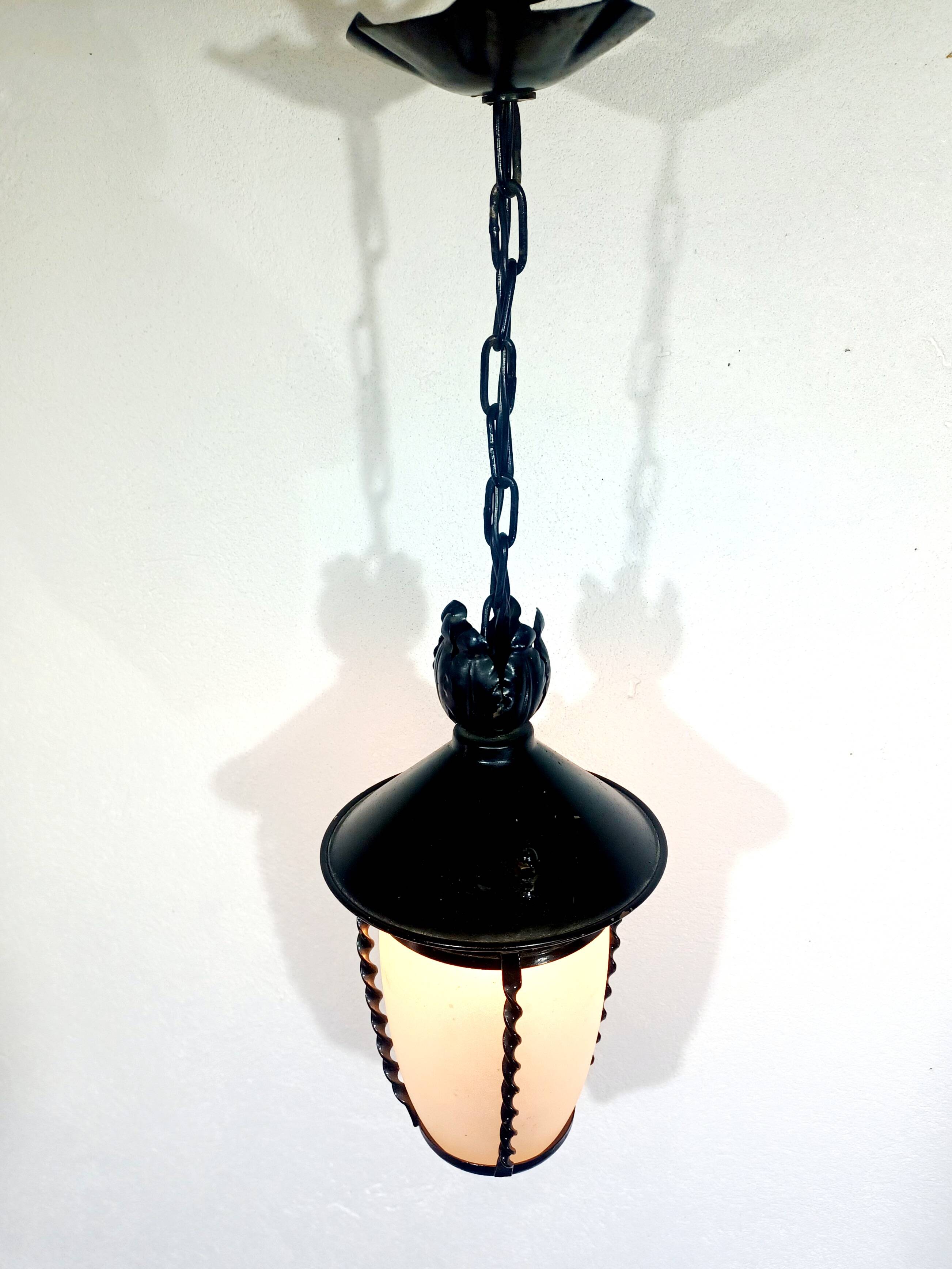 Small 1-light wrought iron lantern