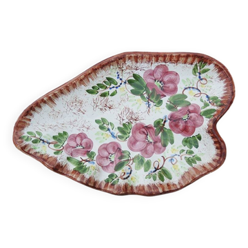 Antique Large Hand Painted Ceramic Heart Dish