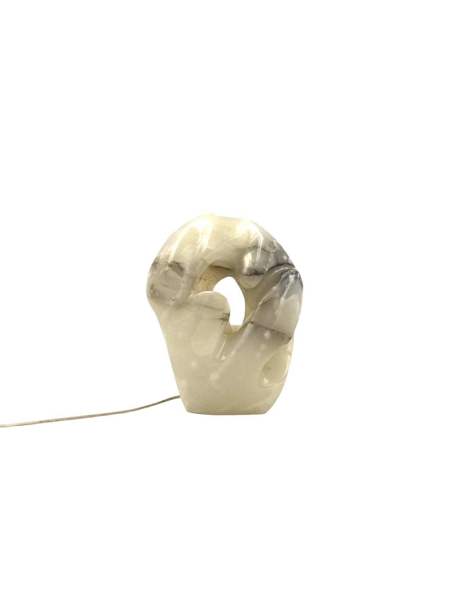 Sculptural alabaster table lamp, France 1980s