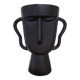 Black tribal face vase