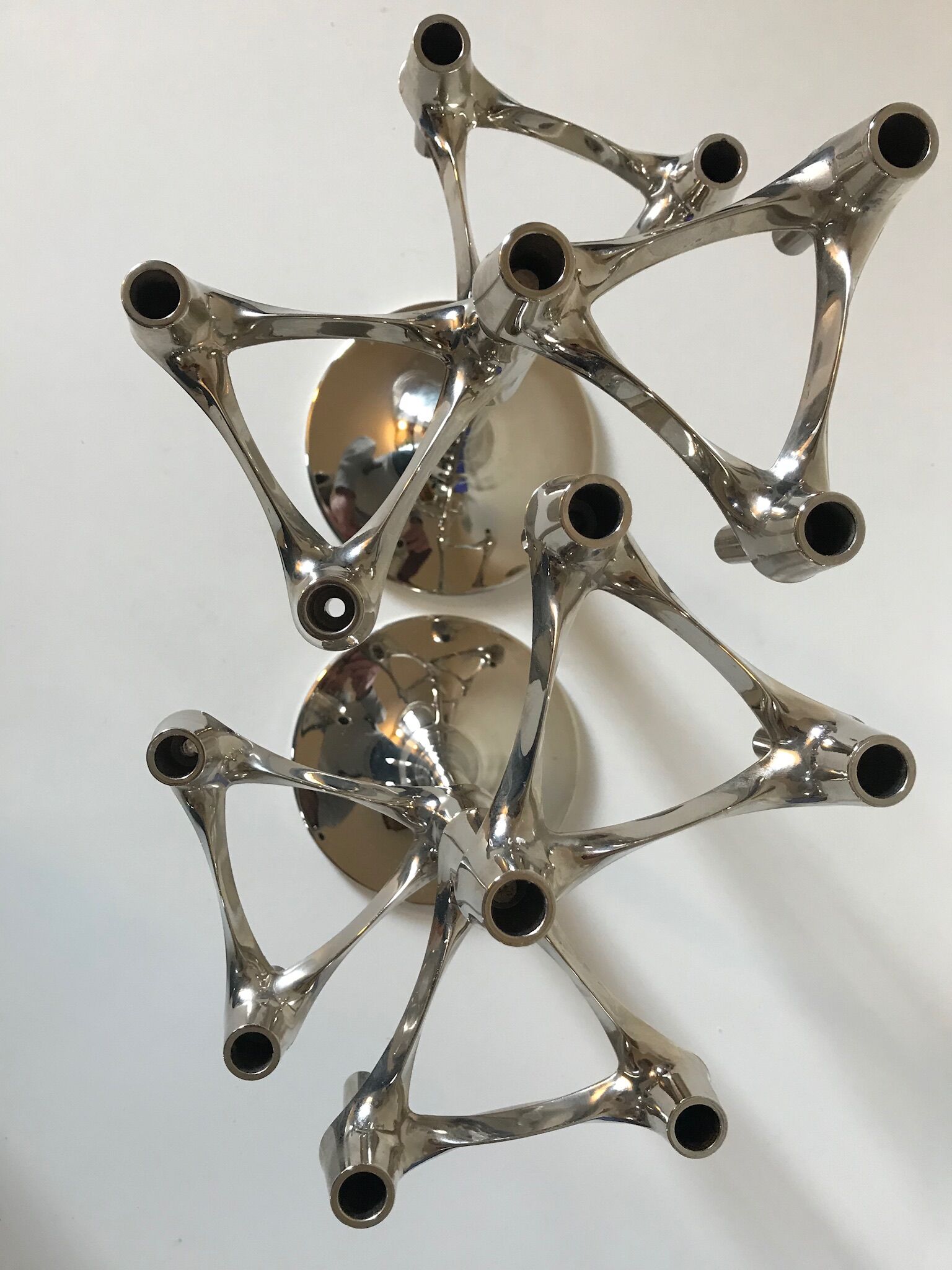Paire de bougeoirs Nagel BFM de Ceasar Stoffi & Fritz design années 70