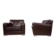 Set of 2 B&B Italia Maxalto Apta Imprimatur leather armchairs by Antonio Ci