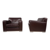 2 fauteuils en cuir Apta par Antonio Citterio pour B&B Italia Maxalto