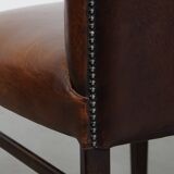 Set of 6 Dining Chairs Made from Sheepskin Leather