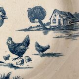 Gien ironstone plates, Roosters model