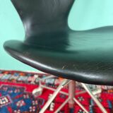 Vintage Arne Jacobsen 3117 Series One  Office Chair in Black Leather