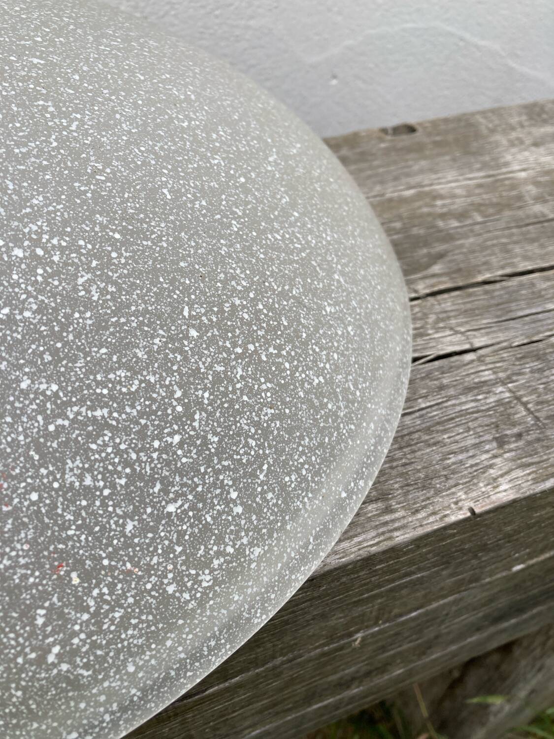 1980s speckled glass pendant light, grey and white