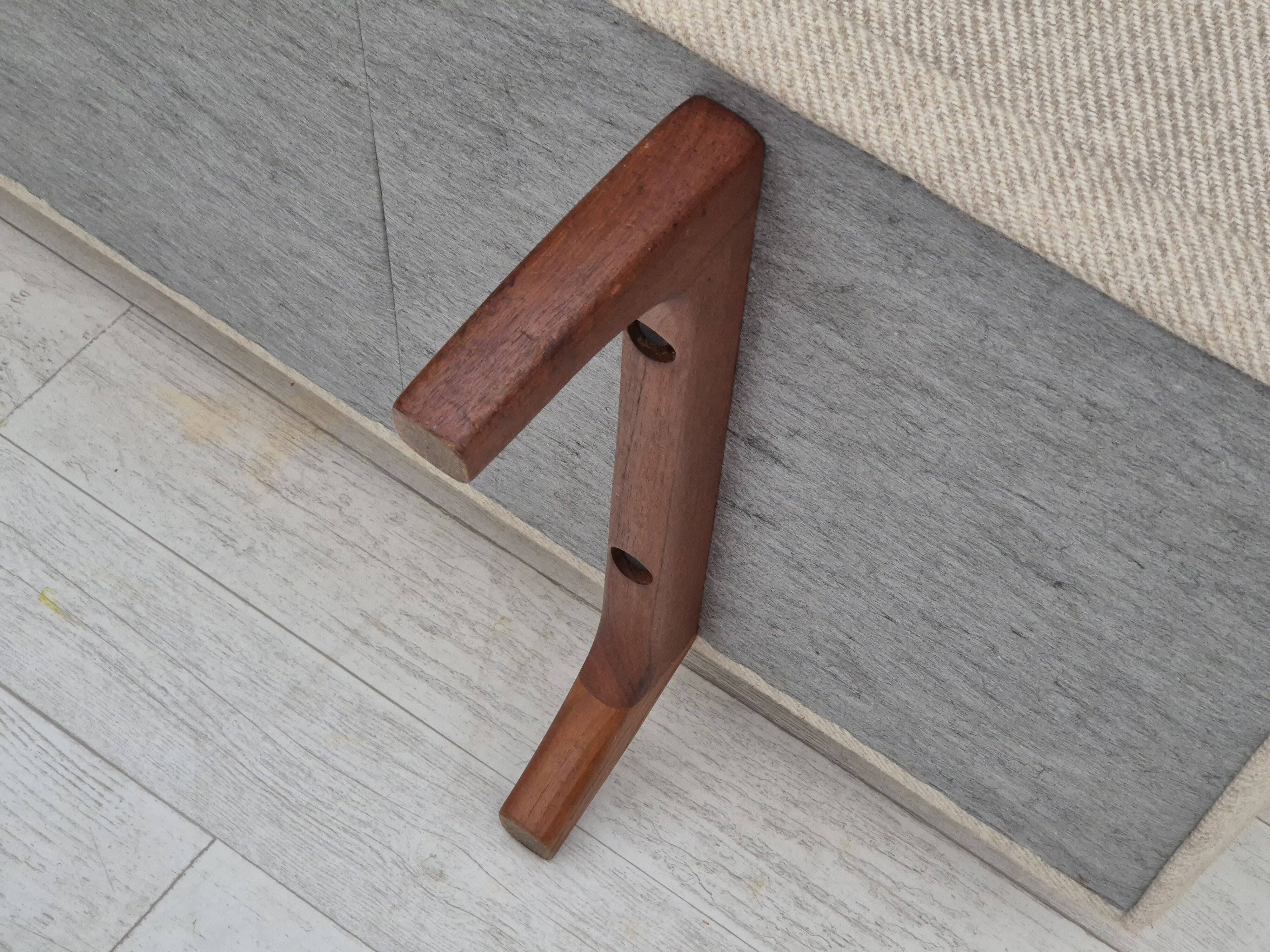 1970s, Danish 3 seater sofa, original condition, wool, teak wood.