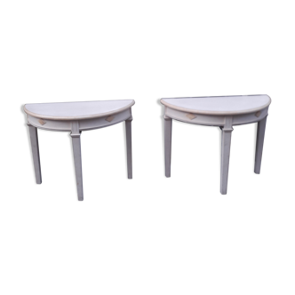 Pair of white console forming table
