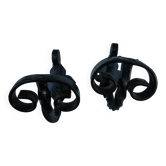 Pair of wrought iron wall hooks