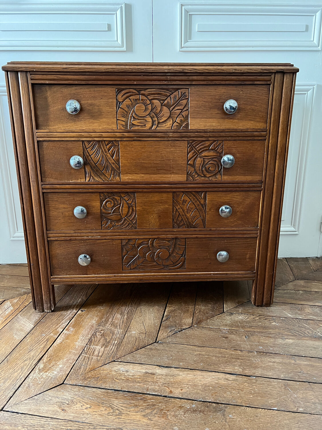 Art Deco style wooden chest of drawers