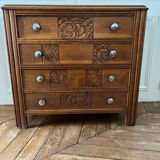Art Deco style wooden chest of drawers