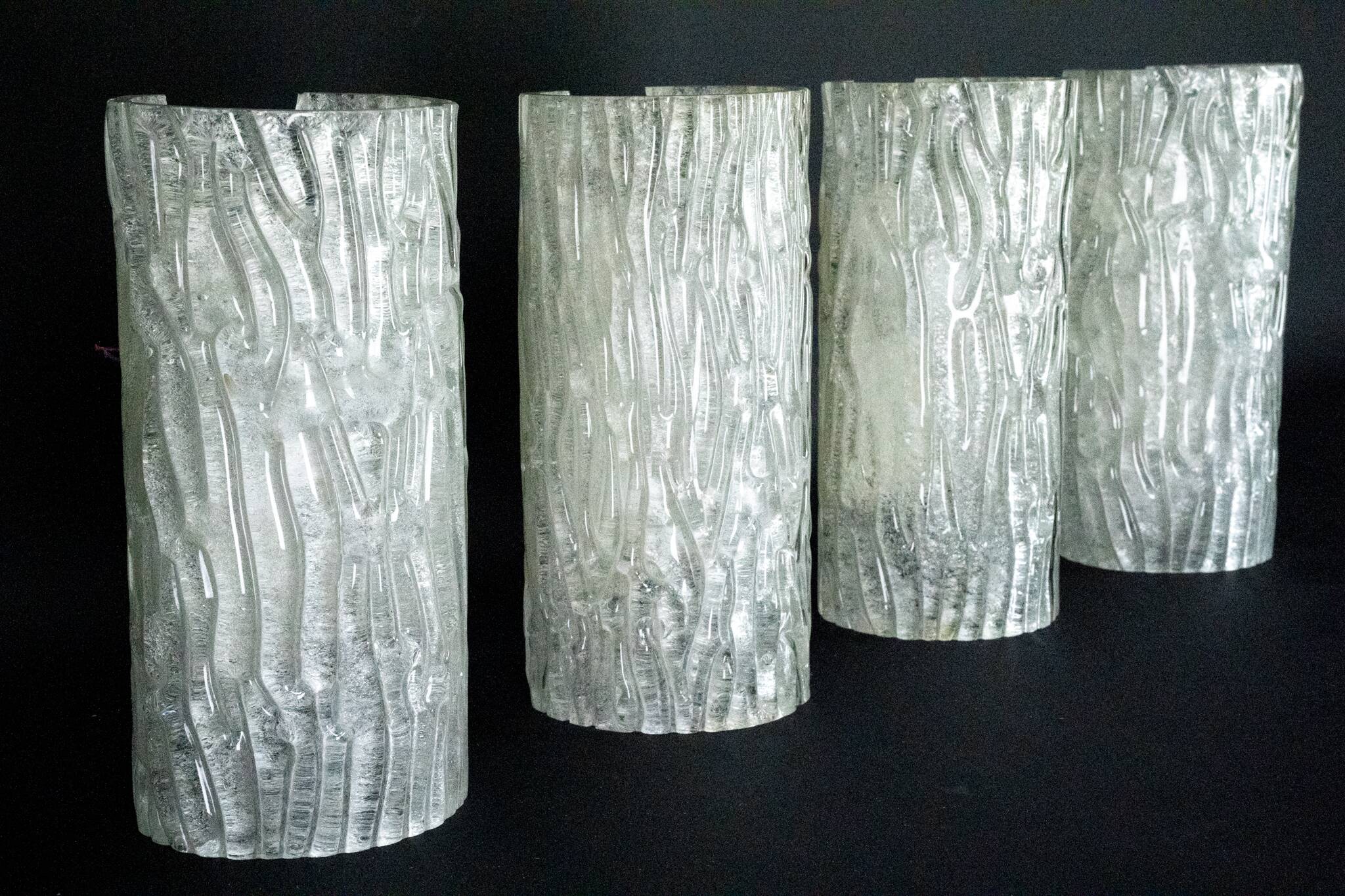 60s Toni Zuccheri Venini Murano glass sconces, horizontal or vertical.
