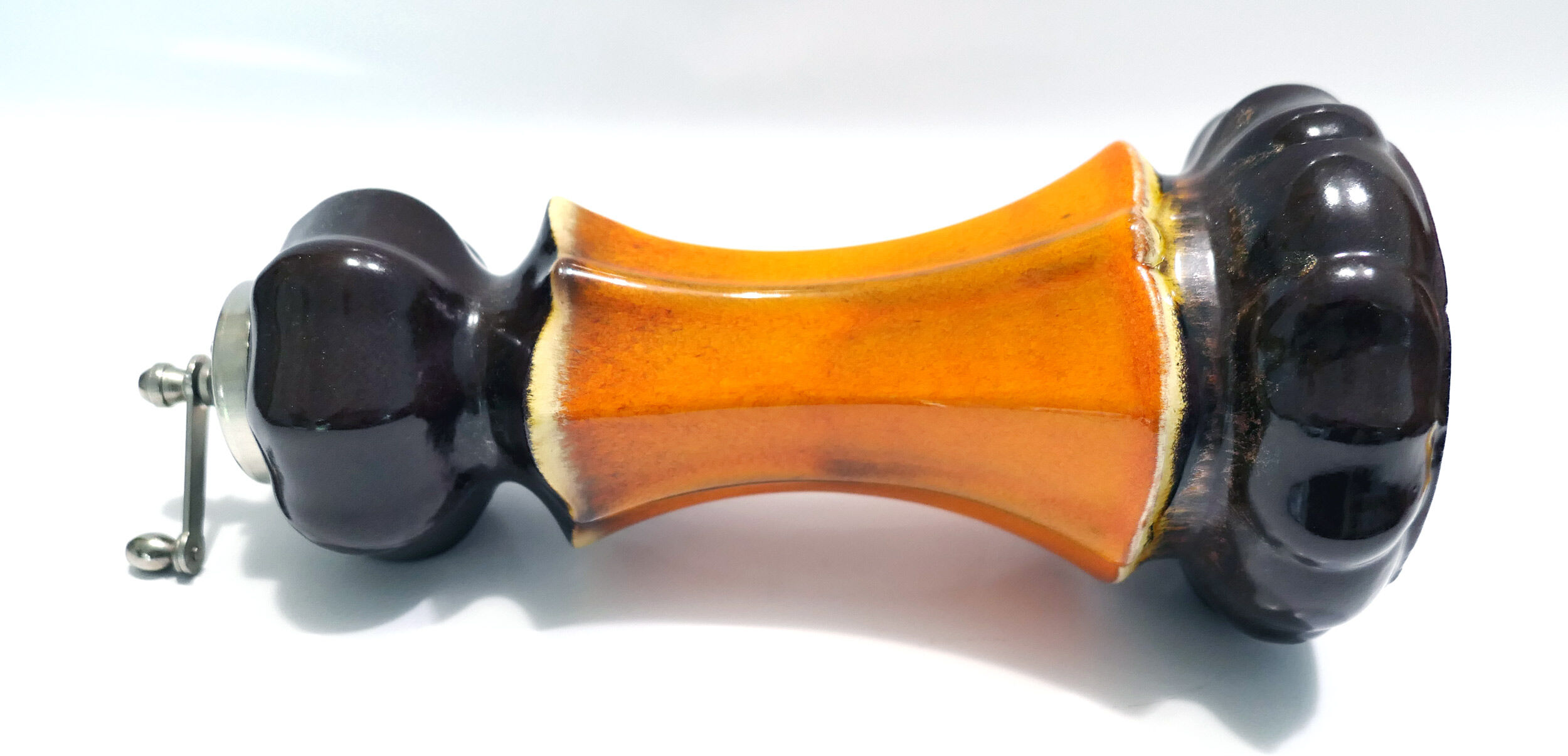 Rare ceramic pepper mill type Vallauris annés 60-70 orange