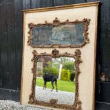 Fireplace Mirror Or Trumeau, Oil On Canvas And Gilded Wood, 18th Century