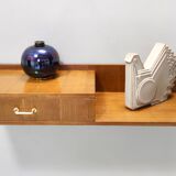 Beech and Durmast Wall-Mounted Console Table, Italy