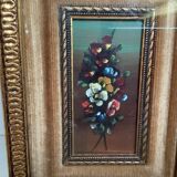 Cadre doré, huile sur panneau "bouquet de fleurs"