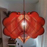 Vintage 1960s wooden hanging lamp