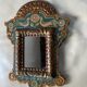 Antique painted wooden mirror