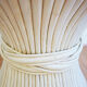 Table low round and white vintage rattan bamboo