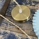 Vintage suspension lamp in blue opaline electrified to nine