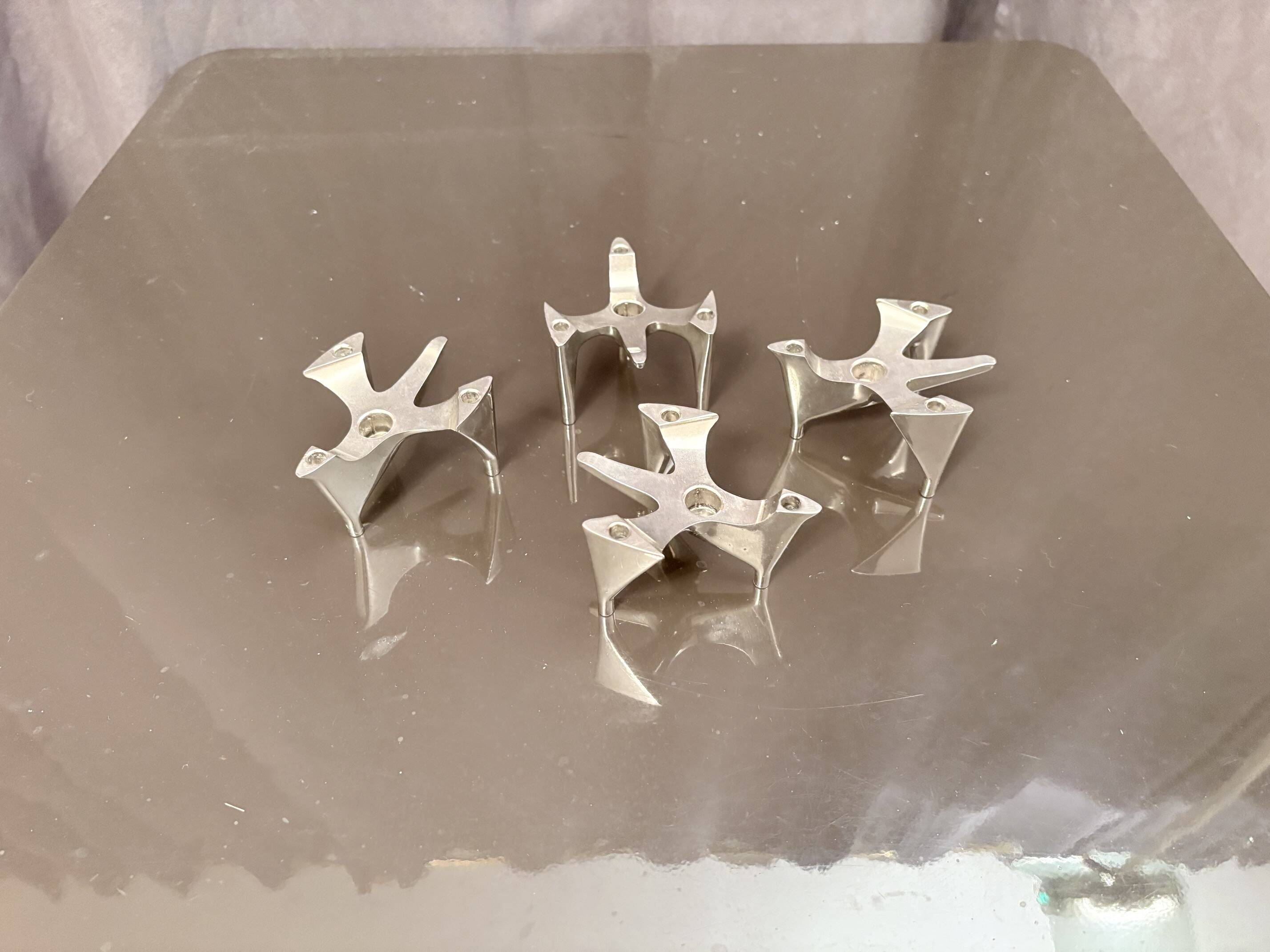 Set of four Space Age modular candlesticks, Hammonia Motard, Germany, 1970s