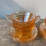 5 tasses à café en verre italiennes fumées Gondolo 