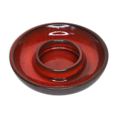 Red glazed ceramic candle holder - Vintage West Germany