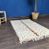 Berber carpet orange and black pea patterns 85 X 140 cm