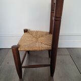 Chaise enfant ancienne en paille