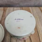 Small covered pot Sarreguemines with an old floral design – vintage charm