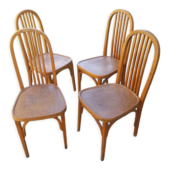 Set of 4 bistro chairs 1930 Hofmann