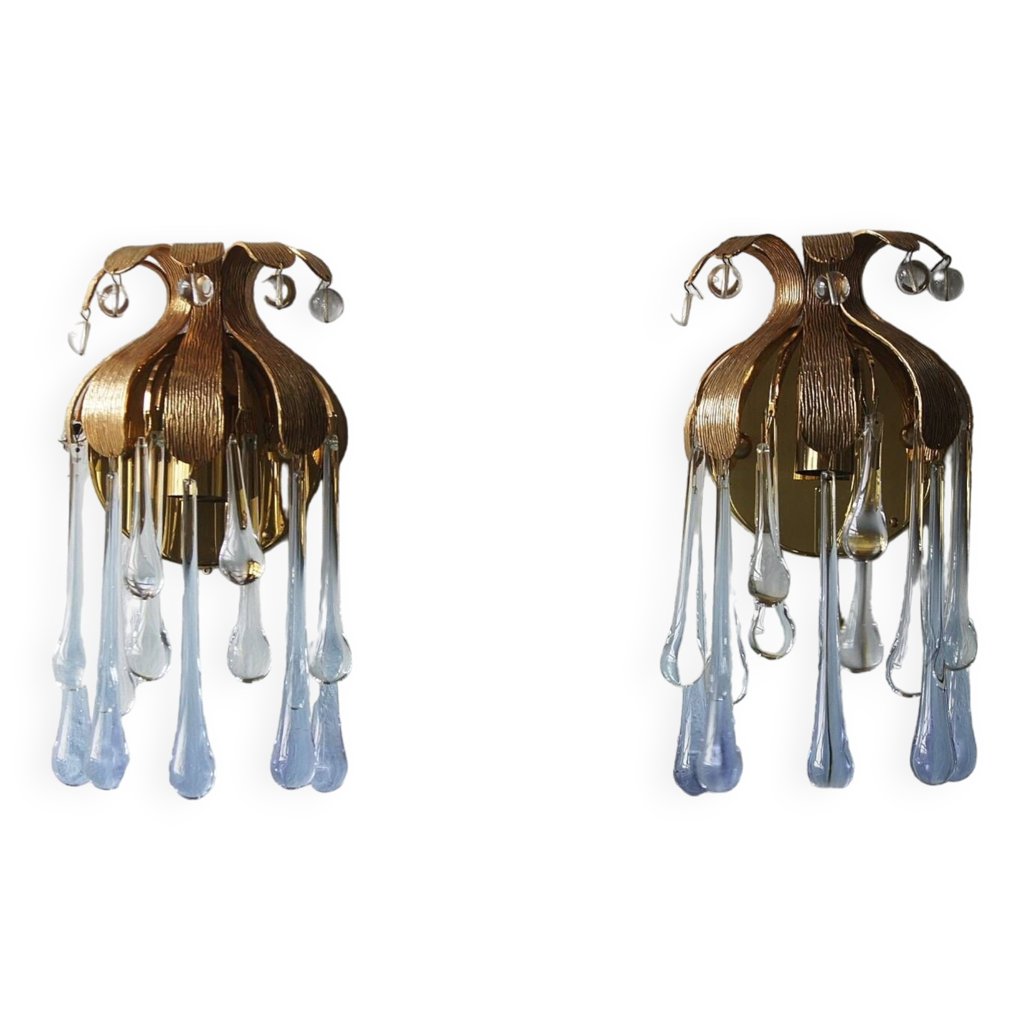 Crystal Wall Lights by Palme & Walter Palwa, 1960s, Set of 2